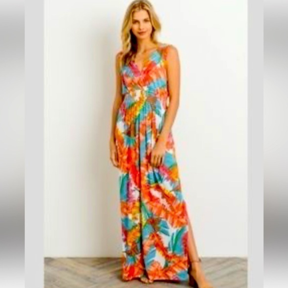 GILLI tropical summer maxi sundress. Elastic waistband. Sleeveless. Like new.